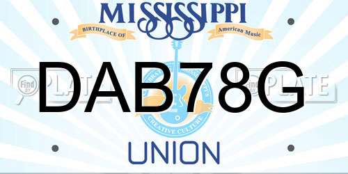 DAB78G Mississippi License Plate
