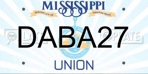 DABA27 Mississippi License Plate