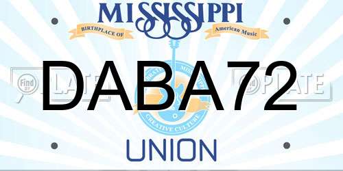 DABA72 Mississippi License Plate