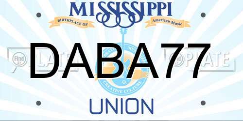 DABA77 Mississippi License Plate