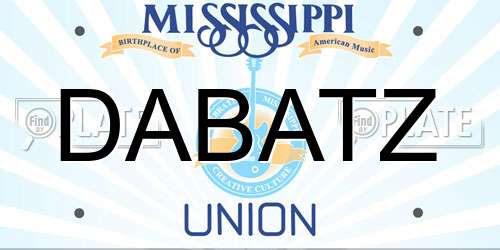 DABATZ Mississippi License Plate