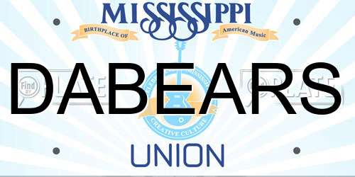 DABEARS Mississippi License Plate