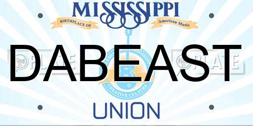 DABEAST Mississippi License Plate