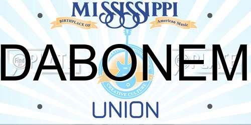 DABONEM Mississippi License Plate