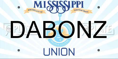 DABONZ Mississippi License Plate