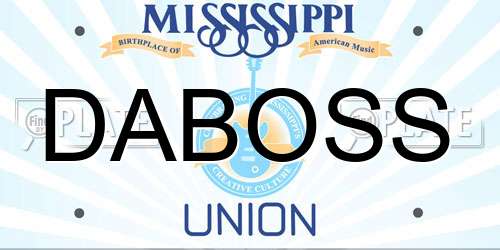 DABOSS Mississippi License Plate