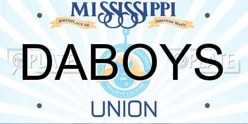 DABOYS Mississippi License Plate