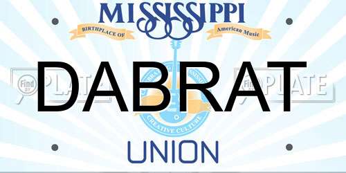 DABRAT Mississippi License Plate