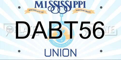 DABT56 Mississippi License Plate