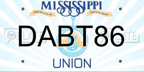 DABT86 Mississippi License Plate