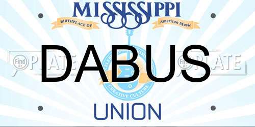 DABUS Mississippi License Plate