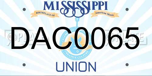 DAC0065 Mississippi License Plate
