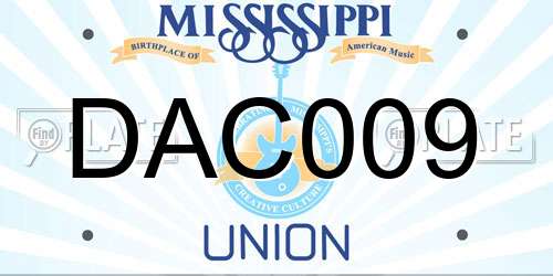 DAC009 Mississippi License Plate