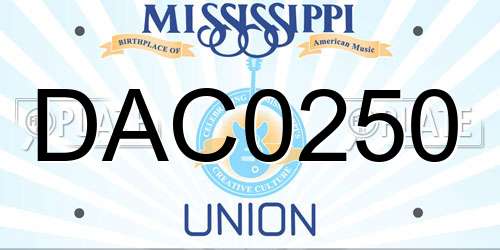 DAC0250 Mississippi License Plate
