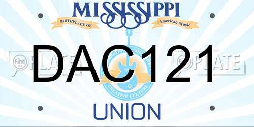 DAC121 Mississippi License Plate