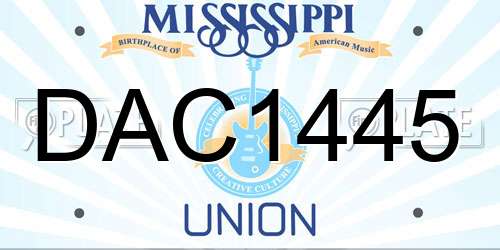 DAC1445 Mississippi License Plate