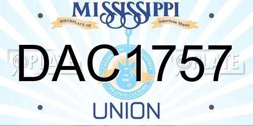 DAC1757 Mississippi License Plate