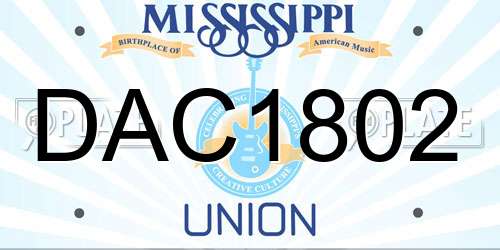 DAC1802 Mississippi License Plate