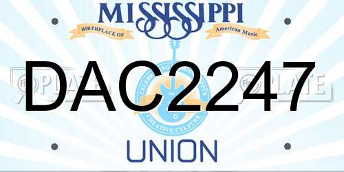 DAC2247 Mississippi License Plate
