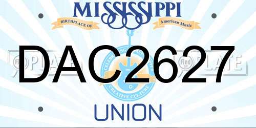 DAC2627 Mississippi License Plate