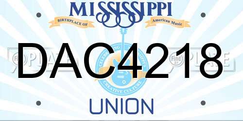 DAC4218 Mississippi License Plate