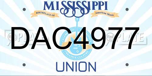 DAC4977 Mississippi License Plate