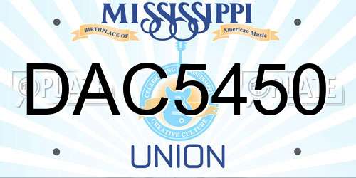 DAC5450 Mississippi License Plate