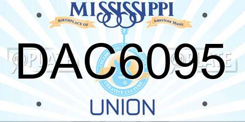 DAC6095 Mississippi License Plate
