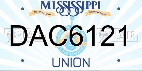 DAC6121 Mississippi License Plate
