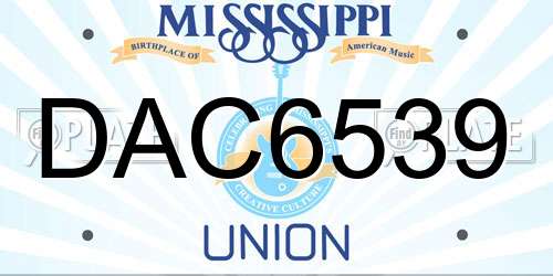 DAC6539 Mississippi License Plate