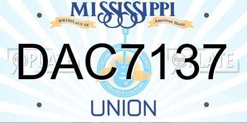 DAC7137 Mississippi License Plate