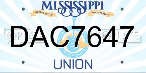 DAC7647 Mississippi License Plate