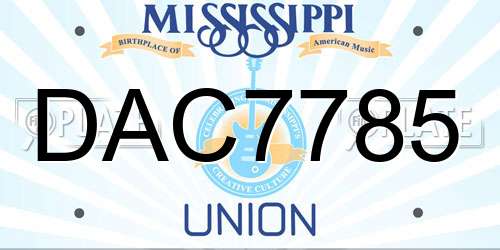 DAC7785 Mississippi License Plate
