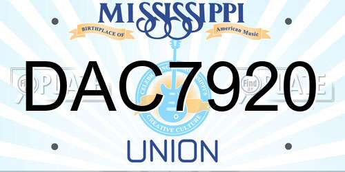 DAC7920 Mississippi License Plate