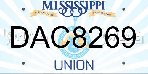 DAC8269 Mississippi License Plate