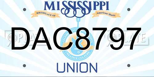 DAC8797 Mississippi License Plate