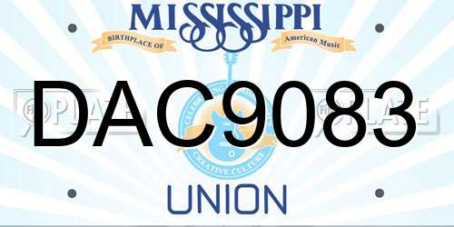 DAC9083 Mississippi License Plate