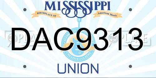 DAC9313 Mississippi License Plate