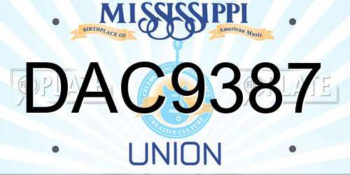 DAC9387 Mississippi License Plate