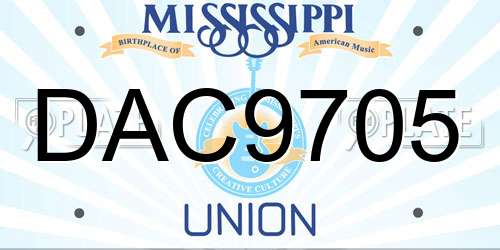 DAC9705 Mississippi License Plate
