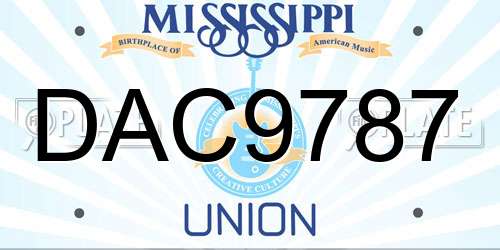 DAC9787 Mississippi License Plate