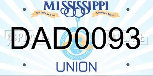 DAD0093 Mississippi License Plate