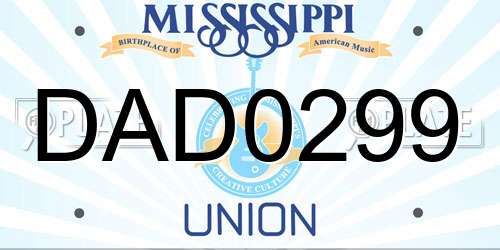 DAD0299 Mississippi License Plate