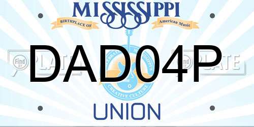 DAD04P Mississippi License Plate