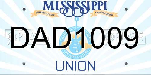 DAD1009 Mississippi License Plate