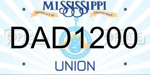 DAD1200 Mississippi License Plate