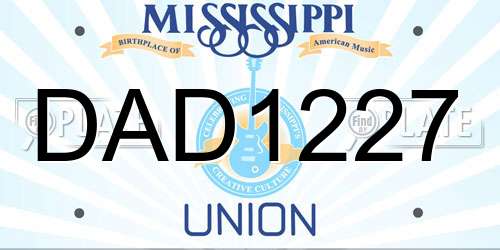 DAD1227 Mississippi License Plate