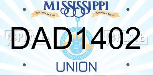 DAD1402 Mississippi License Plate