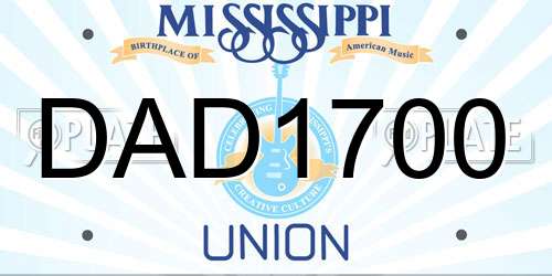 DAD1700 Mississippi License Plate