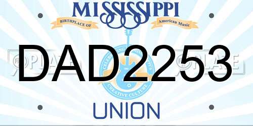 DAD2253 Mississippi License Plate